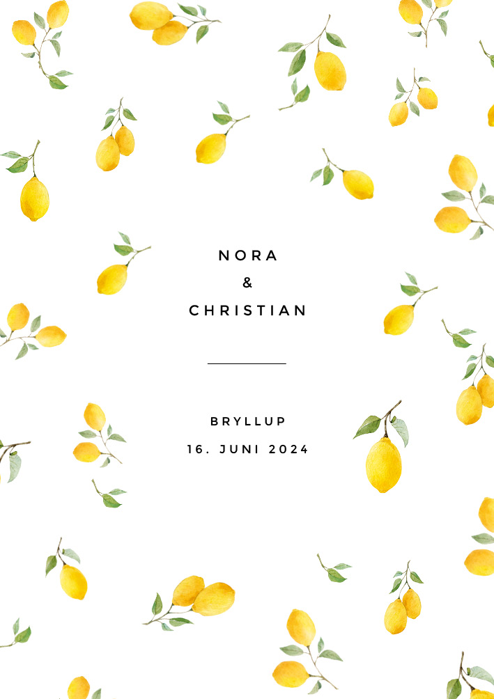 Forår/Sommer - Nora og Christian Bryllupsinvitation